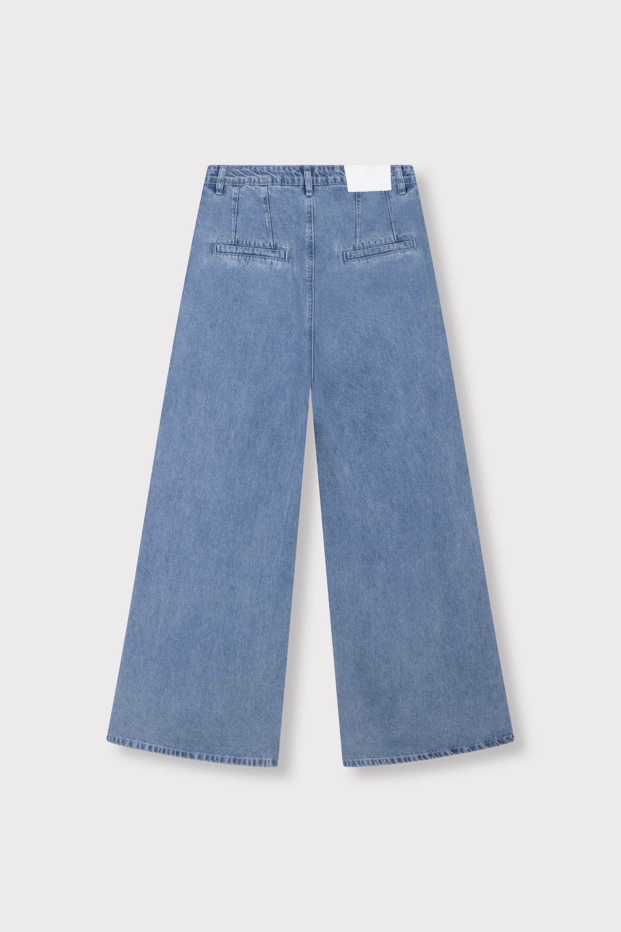Ladies woven denim wide pants
