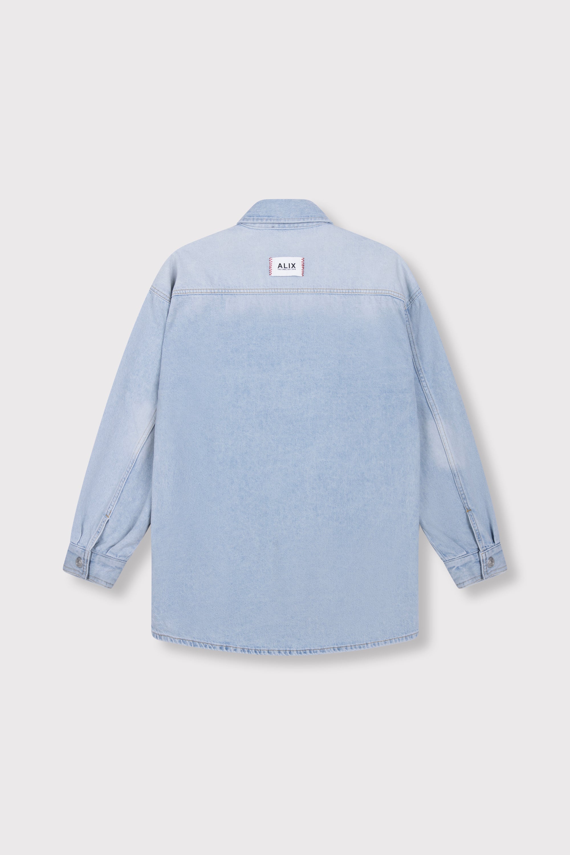 Ladies woven flowy denim oversized blouse