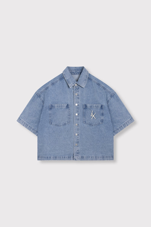 Denim Shortsleeve Blouse -  - Bobbie Rose