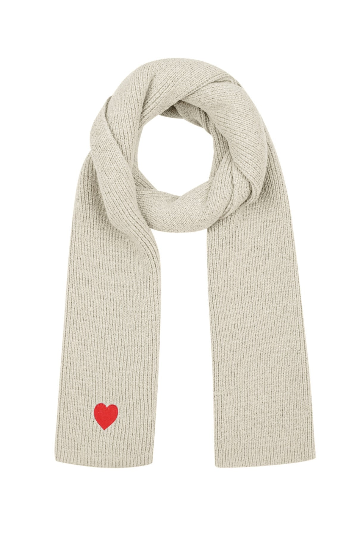 Sjaal met hart detail - Off White -  - Bobbie Rose