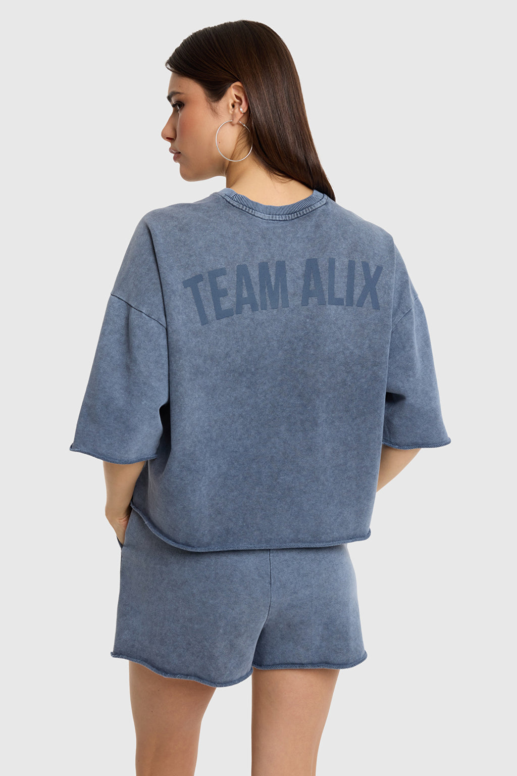 Cut Seam Sweat T-Shirt - Navy