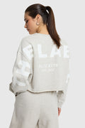 Back Print Sweater - Light Grey