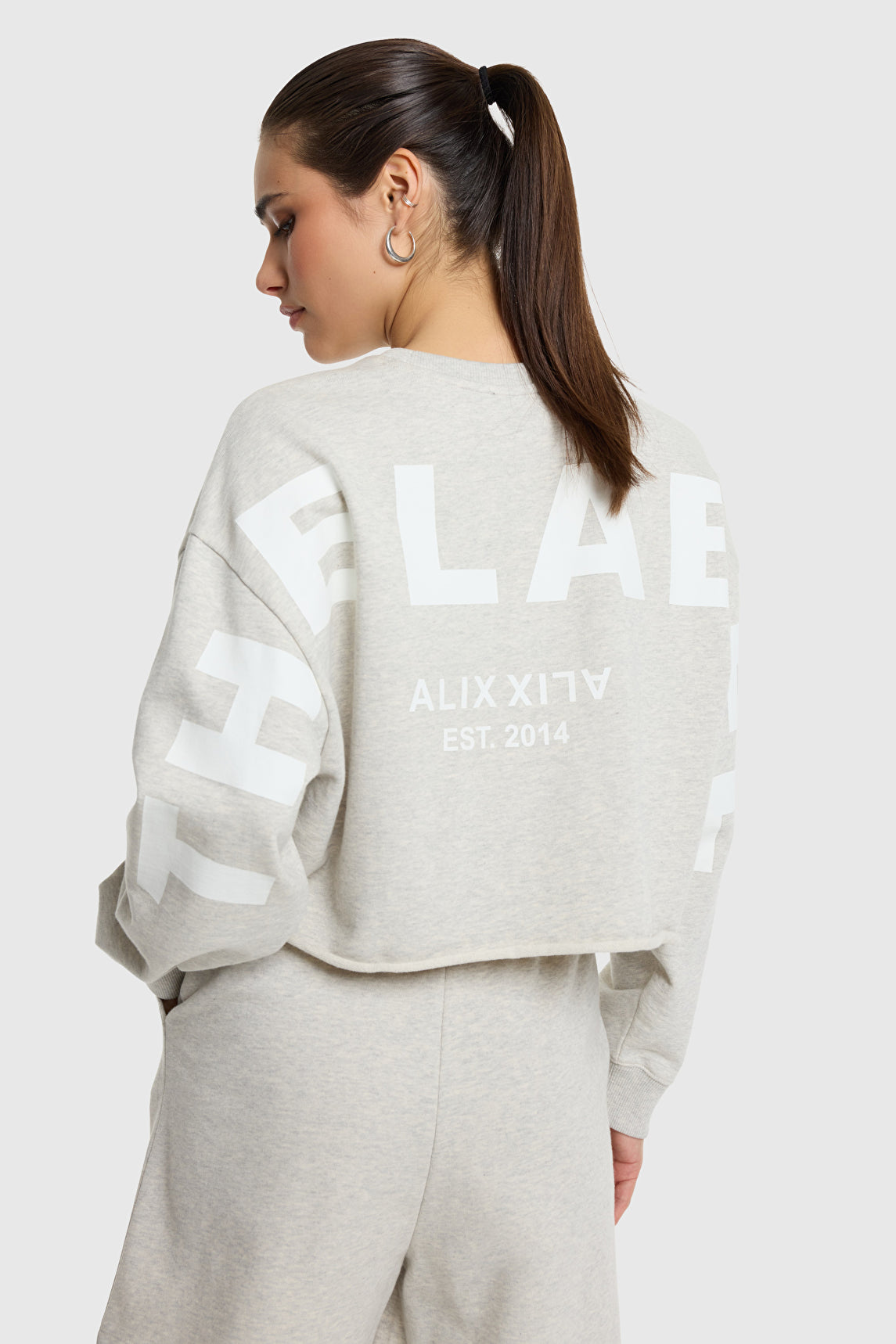 Back Print Sweater - Light Grey