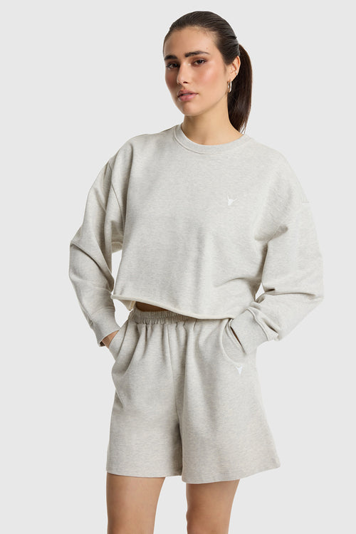Back Print Sweater - Light Grey